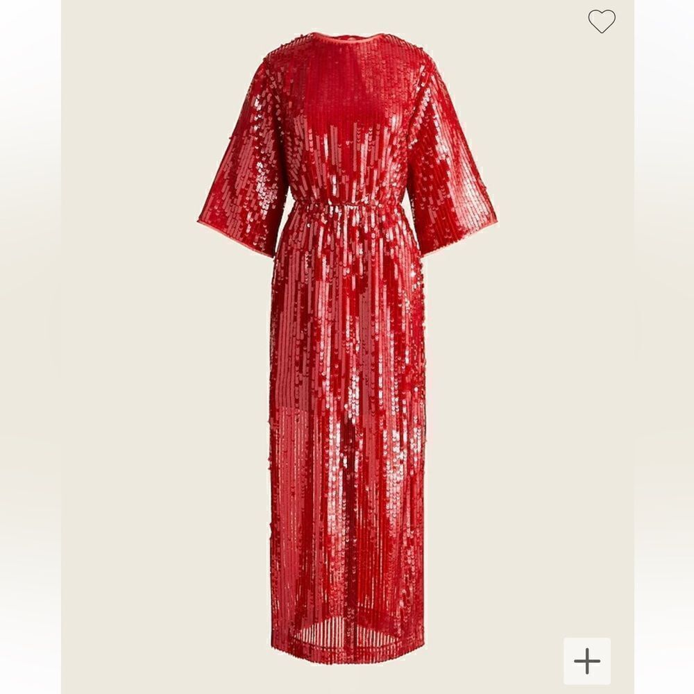 J Crew Sequin V Back Midi Dress NWT